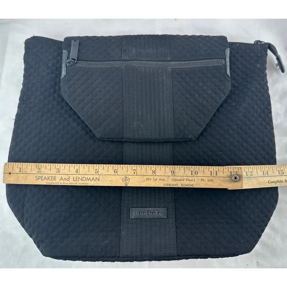 Vera Bradley Change It Up Backpack in Black Quilted Fabric Zip Closure‎